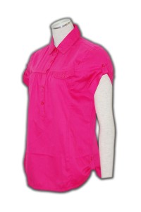 R079 訂製女裝恤衫  訂購團體襯衫方法  捲袖帶 胸閘 恤衫批發商  恤衫製造商